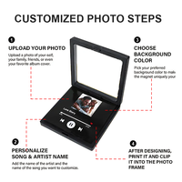 Aimant photo pour réfrigérateur personnalisé avec musique, design moderne, durable, pour anniversaire, sublimation vierge