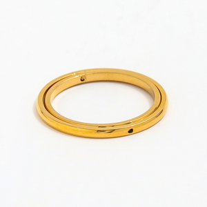 Anneau <span class=keywords><strong>Spinner</strong></span> en acier inoxydable plaqué or 18 carats haut de gamme étanche deux tons à la mode Spin Fidget anneau d'anxiété pour les cadeaux de fête - Product Image 3