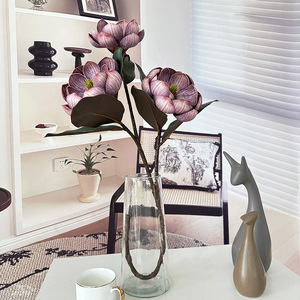 Artificial Silk <strong>Magnolia</strong> Flower Arrangement Handmade Home Wedding Decoration for Living Room Dining <strong>Table</strong> - Product Image 3