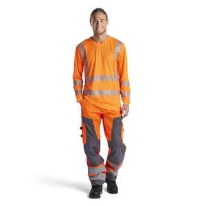 BLAKLADER - 156618115396C50 Pantalón Hi-Vis sin bolsillos para uñas Naranja/Gris medio-EAN 7330509746868 ROPA DE TRABAJO DE LA HI-VIS - Product Image 3