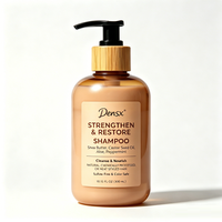 Shampoo au savon noir de marque privée, beurre de karité, huile de ricin, aloe vera, anti-frisottis, lissant, hydratant, pour cheveux bouclés, sans cruauté