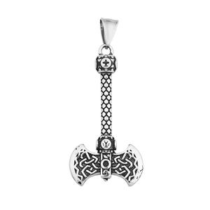 Pendentif hache en acier inoxydable style païen nordique, bijoux unisexe viking plaqué or pour hommes, idéal pour les fêtes ou les occasions chrétiennes - Product Image 5
