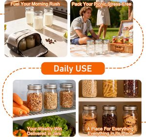 Frascos de Vidrio para Miel con Tapas, Boca Ancha, Color Ámbar, Borosilicato, Mini 2oz 4oz 8oz, Almacenamiento de Alimentos para Cocina - Product Image 4