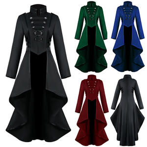 Costume d'Halloween pour femme, style médiéval, steampunk, victorien, gothique, avec corset, veste queue-<span class=keywords><strong>de</strong></span>-pie et jupe, en polyester, pour le cinéma et la télévision - Product Image 1
