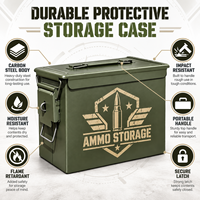 Boîte à munitions en métal robuste avec poignée, empilable, personnalisable avec logo latéral, multifonctionnelle, portable pour la chasse