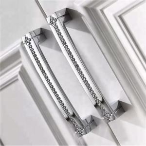Manijas y Perillas Zamak MLP19 para Muebles, Herrajes para Gabinetes y Cajones, Tiradores de Lujo Europeos en Oro Brillante y Cristal Cromado - Product Image 1