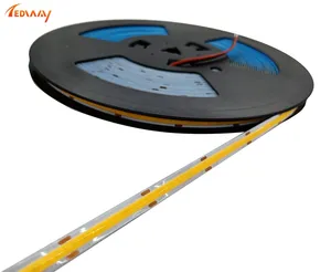 LEDWAY 3 anos de garantia IP20 12V 24V 8W 3000K 4000K 6000K CRI90 8mm 320chips flexível tira de LED cob