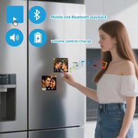 Cadeau Dropshipping HQ, Cadre Photo Magnétique pour Frigo à Musique Bluetooth, Personnalisable, Capable de Jouer de la Musique, Idéal Cadeau d'Anniversaire pour Couples