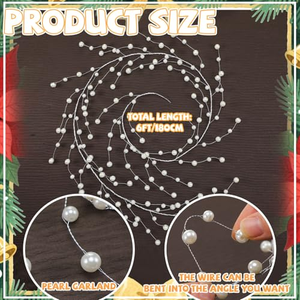 Tiges de Noël en perles, brindilles de pin pour couronnes et guirlandes de Noël, artisanat et décoration intérieure - Product Image 5
