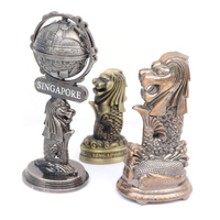Sculpture de conception de logo personnalisée, modèle 3D, souvenir du Merlion de Singapour, petite figurine en alliage de zinc
