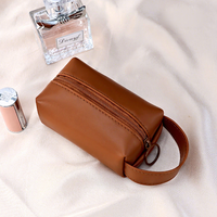 Pochette de rangement portable pour mini-rouges à lèvres en PU avec fermeture éclair, poignée supérieure, étui de rangement cosmétique multifonctionnel personnalisé, trousse de maquillage