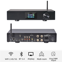 Amplificateur stéréo mini Hi-Fi Cloudyx CL-300W en alliage d'aluminium, sortie 2x275W, DAC DSP WiFi/BT 5.0 ARC AirPlay 2, entrée phono