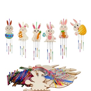 Coniglio incompiuto carillon a vento Kit artigianale di carillon a vento per bambini pittura di gioielli artigianali giardino <span class=keywords><strong>arredamento</strong></span> per la <span class=keywords><strong>casa</strong></span> decorare - Product Image 6