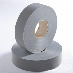 Tela de advertencia de poliéster reflectante gris de seguridad personalizada de alta visibilidad cosida en la ropa con cinta reflectante lavable - Product Image 1