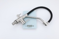 Robinet de cuisine 3 voies avec valve en céramique, douchette extractible, en acier inoxydable, double poignée, pour eau filtrée potable, mitigeur d'évier à montage sur plan