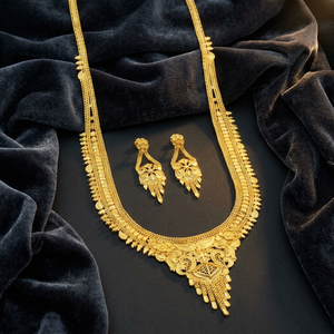 Collares de Moda de Latón Chapado en Oro de 14K, 18K y 24K al por Mayor, Conjunto de Joyería Larga para Boda, Conjunto de Joyería Larga de Diseño Tradicional - Product Image 1
