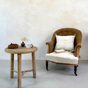 Reclaimed <b>Wood</b> Side <b>Table</b> <b>Rustic</b> Round Accent <b>Table</b> Handmade Farmhouse Living Room Bedroom End <b>Table</b> Natural Vintage Decor - Product Image 1
