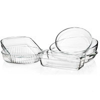 Plat à four en verre borosilicate résistant à la chaleur sans BPA Linuo pour restaurants