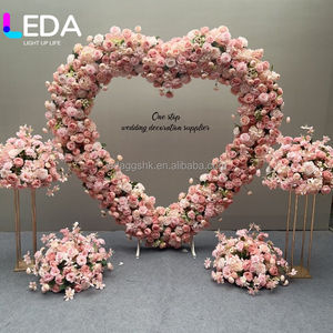 LEDA Hot <b>Pink</b> Artificial Flower Runner Wedding Backdrop Wall Props Artificial Silk Flower Artificial Plant Arrangement Panel - Product Image 2