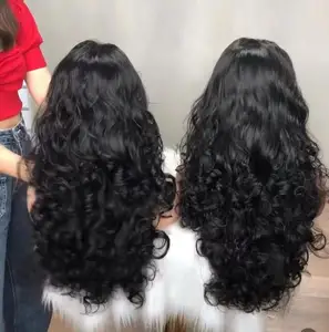 28 Inch Long Black Body Wave Wigs, Right Side Parting Natural Looking Wigs for Women, Hd 360 Full Lace Frontal Human Hair Wigs