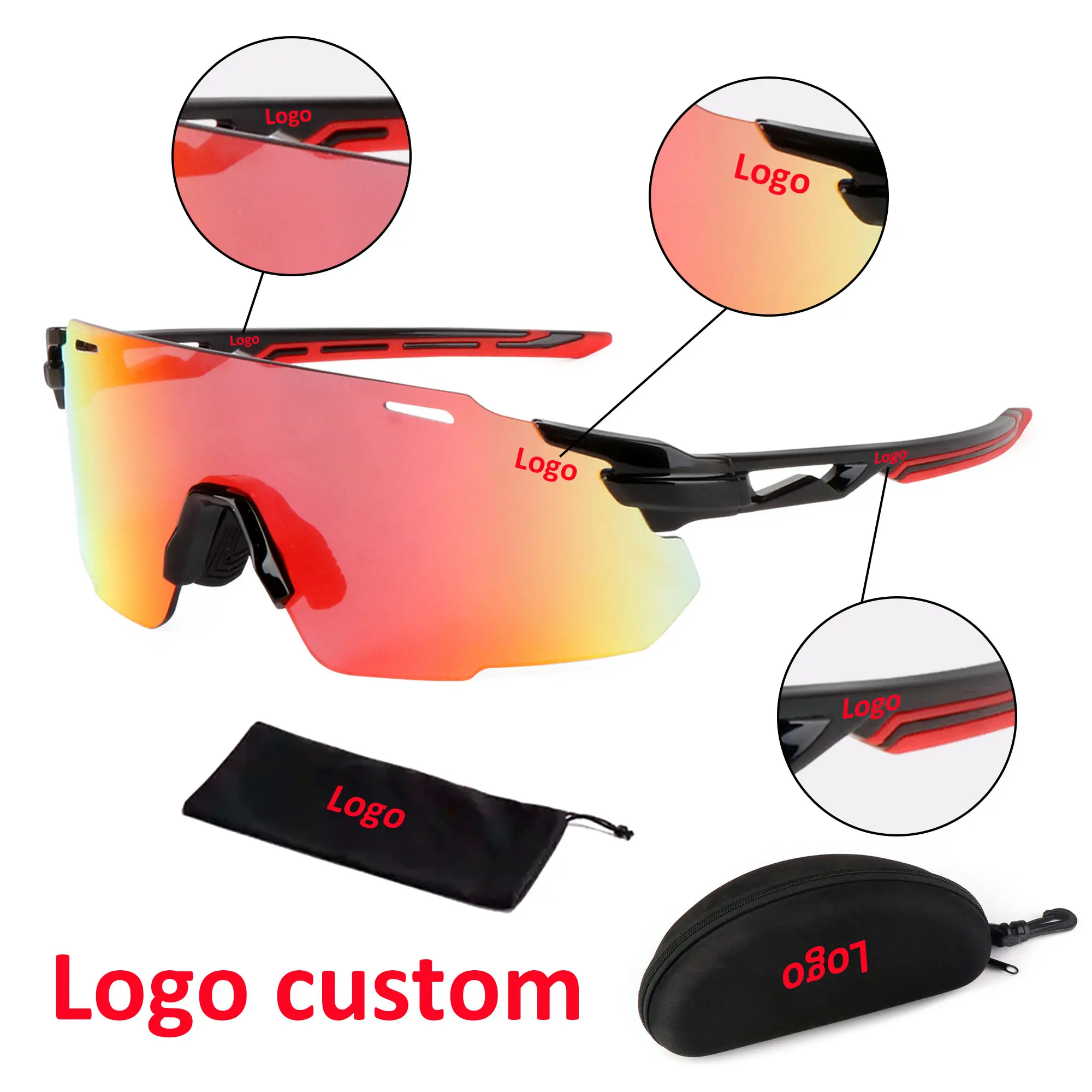 2022 2023 Sunglasses Sport Custom Logo Men Bike Bicycle Cycling Outdoor Glasses TR90 100%UV Windproof Sport Sunglasses