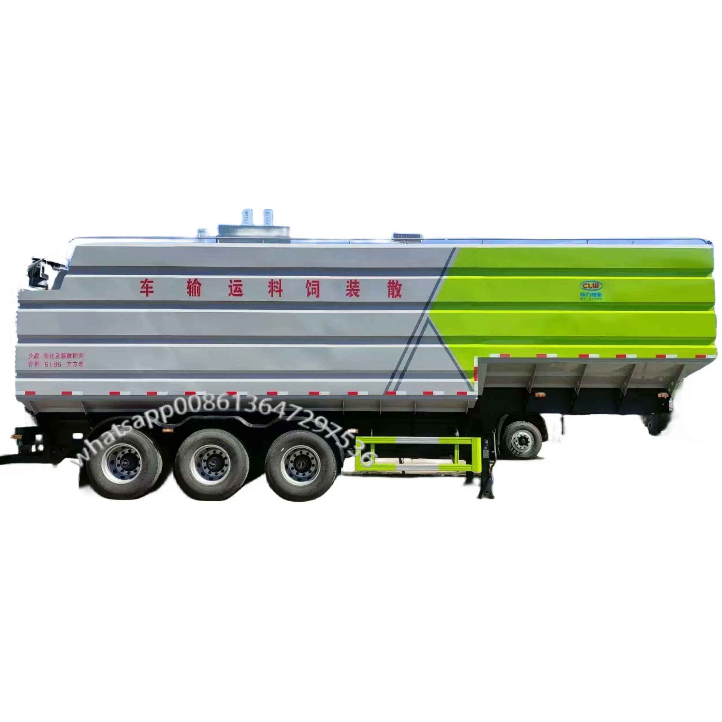 CLW Feed Truck Factory Supply garantiert 100% 60 m3 Aluminium legierung Bulk Geflügel futter träger/Transport Sattel auflieger