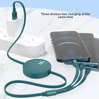 Câble USB rétractable 3-en-1 à charge rapide 100W avec gaine TPE/PVC pour téléphones mobiles