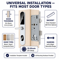 Cerradura Inteligente para Puerta de Hotel, Delgada, Europea, de Aleación de Aluminio, con Cerradura de Embutir 3585 4585, Antirrobo, para Uso en Hoteles y Apartamentos