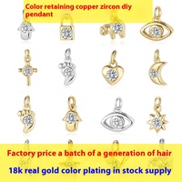 Cuivre Zircon bricolage accessoires argent coupe princesse petits pendentifs papillon éléphant oeil pied serrure conceptions pour les fêtes de mode