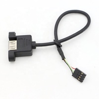 Câble de connexion USB A femelle vers Dupont avec vis de fixation personnalisée, 1 m, 2 m, montage sur panneau