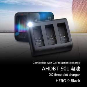 FOSOTO FB DC-AHDBT-901 Haute Qualité Type-C <span class=keywords><strong>Portable</strong></span> USB DC <span class=keywords><strong>chargeur</strong></span> à trois emplacements avec caméra d'<span class=keywords><strong>action</strong></span> GoPro pour Batterie GoPro 901 - Product Image 3