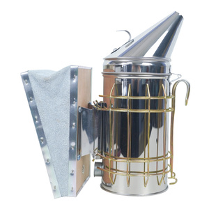 Fumeur d'abeille en acier inoxydable fumeur de ruche d'abeille bouclier thermique outils d'apiculture fumeur de ruche pour apiculteur - Product Image 1