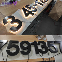 Vente chaude 3d Led Alphabet Lettres Logo Personnalisé Enseigne D'affaires Lumières Extérieures Led Numéro De Maison Adresse Numéros Illuminés