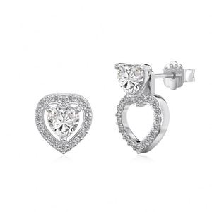 Pendientes de Plata de Ley con Baño de Dylam, Forma de Corazón, con Circonita Cúbica 5A, Joyería Fina para Mujer, Regalos de Aniversario y Cumpleaños - Product Image 1