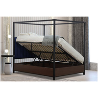 BELGRAVIA Cadre de lit pouf postal en métal contemporain tailles king queen simple usage domestique rangement sous le lit chambre en acier moderne