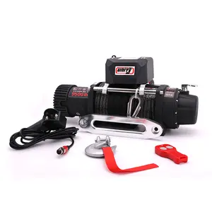 9500lbs 4x4 Electric 12v/24V Power Source Cable Winch with Synthetic Rope