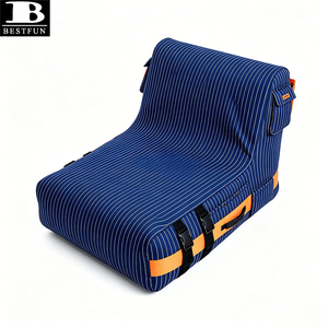 Canapé gonflable automatique à rayures verticales, chaise longue de camping avec dossier pour la plage, la piscine, le jardin, l'extérieur, la maison, le camping - Product Image 6