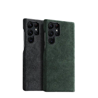 Étui de téléphone de luxe en alcantara avec porte-cartes et marquage à chaud pour S23/S24/S25/S22/S26 Ultra