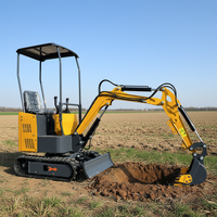Excavator Mini Mudah Dioperasikan 1.2 Ton Mesin Kubota Excavator Hidrolik Crawler Penggali Kebun untuk Dijual