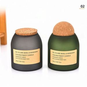 Porte-bougies en verre ambré résistant à la chaleur de 8 oz, 10 oz, 12 oz avec couvercles en liège, lanternes pour la fabrication de bougies en cire de soja pour la Saint-Valentin - Product Image 4