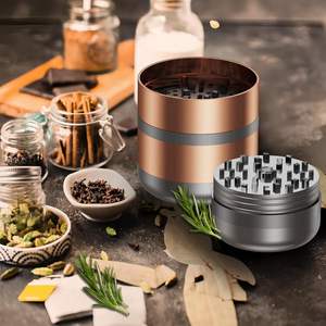 Suministro de fábrica <span class=keywords><strong>Funway</strong></span> HB Moderno Molinillo de hierbas de aleación de zinc de 6 capas y 63 mm (2.5 pulgadas) con tarro de almacenamiento, portátil, manual, para especias y tabaco - Product Image 6