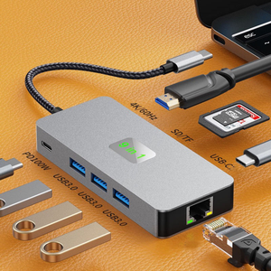 USB-C HUB Type-C để 4K 60Hz <span class=keywords><strong>HDMI</strong></span> <span class=keywords><strong>Adapter</strong></span> Gigabit RJ45 <span class=keywords><strong>Ethernet</strong></span> Multi-Port USB 3.0 Splitter SD/TF Đầu Đọc Thẻ cho máy tính xách tay - Product Image 6