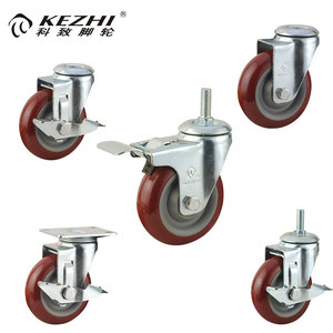 Zhongshan <strong>Medium</strong> <strong>Duty</strong> Corner Leveling <strong>Swivel</strong> <strong>PU</strong>/PVC High Temperature Castors and Wheels With Locking - Product Image 2