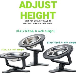 Comederos Elevados Ajustables Negros para Mascotas, Comedero Inclinado para Perros y Gatos, Gran Venta - Product Image 4