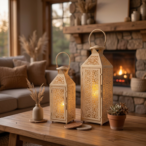 <b>Moroccan</b> Style Iron Lantern Antique Finish Handmade Lightweight Candle Holder Christmas Weddings Festivals Luxury Home <b>Decor</b> - Product Image 5