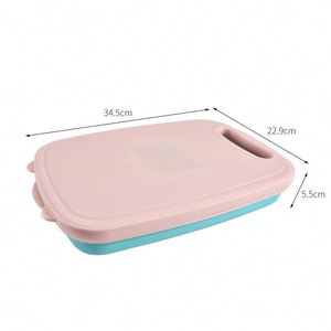 Bbq Prep Tub Plastic Foldable Collapsible Chopping Cutting Board Set with Water Drain Storage Basket Knife Set - Product Image 4