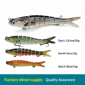 Señuelo duro multiarticulado de ABS de 10cm, 12cm, 13.5cm con anzuelos triples afilados para lances largos, ideal para lubina, lucio, agua dulce y salada. - Product Image 3