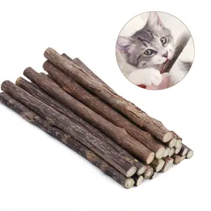 Bastoncini di poligono in legno naturale 5 confezioni un set gatos denti di gatto bastone molare club giocattoli per gatti ptz per gatti