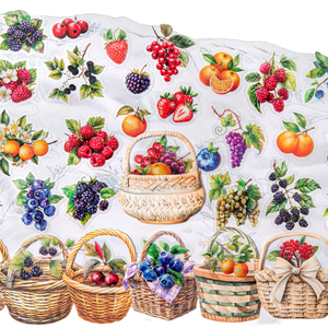 15 feuilles/paquet double matériel autocollant Pack Collection <span class=keywords><strong>de</strong></span> cueillette <span class=keywords><strong>de</strong></span> fruits sur le thème des baies décorations <span class=keywords><strong>de</strong></span> bricolage - Product Image 1