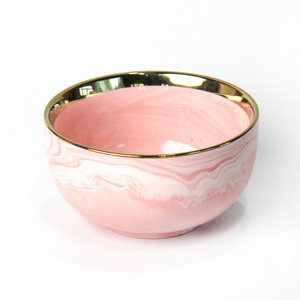 Veweet — <span class=keywords><strong>service</strong></span> de table en <span class=keywords><strong>porcelaine</strong></span> de marbre rose à bordure dorée, ensembles de vaisselle de luxe, en céramique, pour la maison, hôtel - Product Image 4